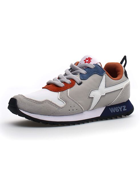 Sneakers en Cuir Jet gris/blanc/orange