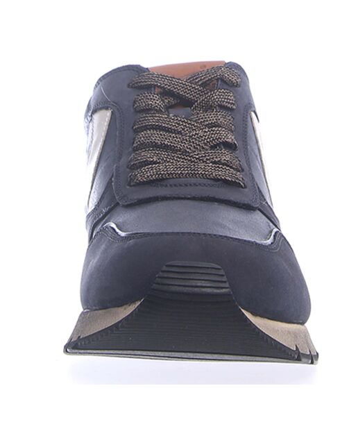 Sneakers en Cuir Liam bleu marine/blanc/marron
