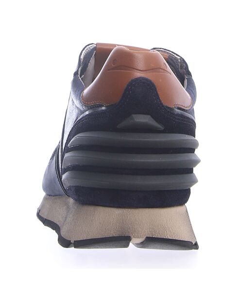 Sneakers en Cuir Liam bleu marine/blanc/marron
