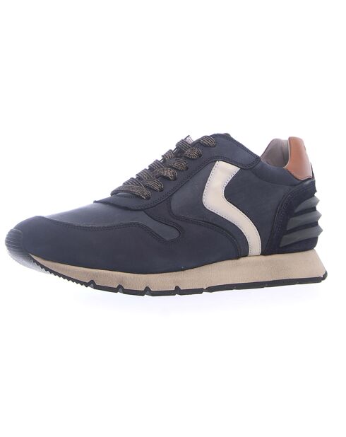 Sneakers en Cuir Liam bleu marine/blanc/marron