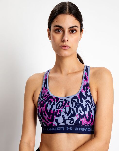 Brassière de sport technique Armour imprimée bleue