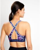 Brassière de sport technique Armour imprimée bleue