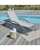 2 STAPELBARE SONNENLIEGEN BARCELONA-CL-KAKI IN GRAU/KHAKI