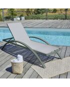 2 STAPELBARE SONNENLIEGEN BARCELONA-CL-KAKI IN GRAU/KHAKI