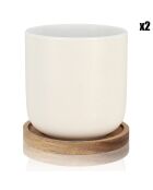 2 Tasses en Porcelaine Enzo blanche - 25 cl