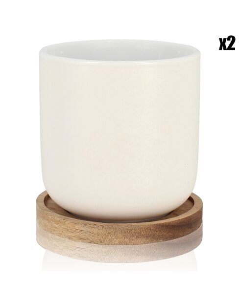 2 Tasses en Porcelaine Enzo blanche - 25 cl