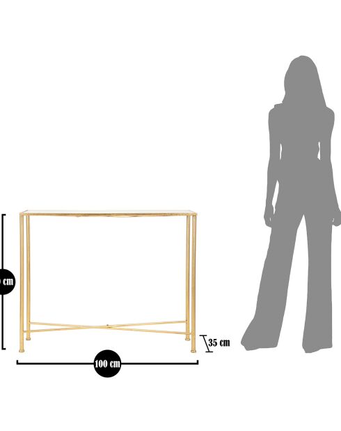 Console Butterflies dorée - 100x35x80 cm