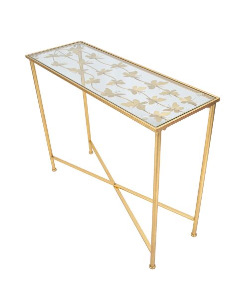 Console Butterflies dorée - 100x35x80 cm