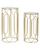 2 Tables d'appoint Arty doré/argenté