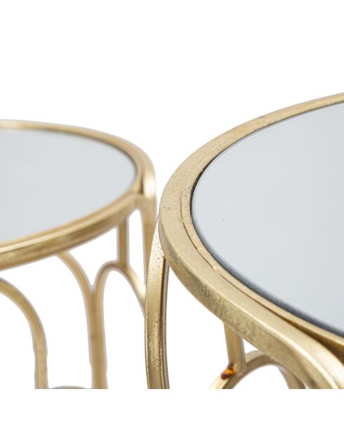 2 mesas auxiliares Arty doradas y plateadas
