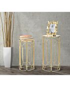 2 Tables d'appoint Arty doré/argenté