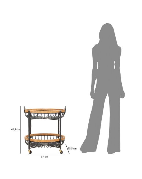 Mehrfarbiger Cebu Doppelwagen - 57x55,5x62,5 cm