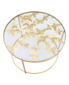 Table basse Butterflies dorée - D.60x40.5 cm
