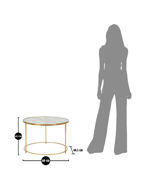 Table basse Butterflies dorée - D.60x40.5 cm