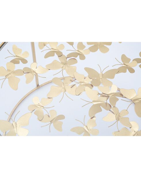 Table basse Butterflies dorée - D.60x40.5 cm