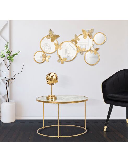 Table basse Butterflies dorée - D.60x40.5 cm