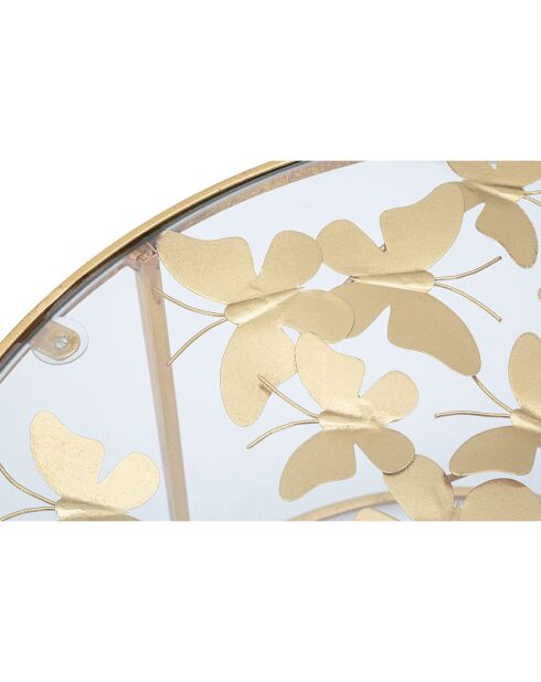 Table basse Butterflies dorée - D.60x40.5 cm