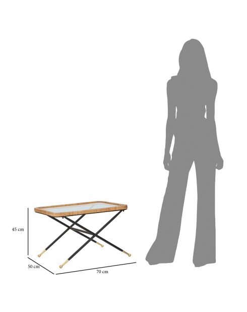 Table basse Saint-Barth multicolore - 70x50x45 cm