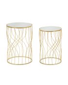 2 Tables d'appoint Ligne dorées