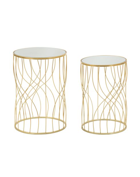 2 Tables d'appoint Ligne dorées