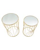 2 Tables d'appoint Ligne dorées