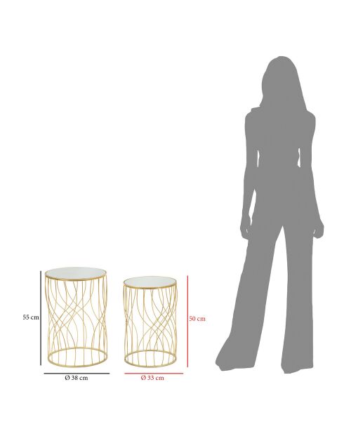 2 mesas auxiliares Gold Line