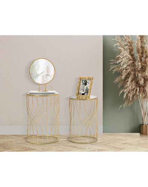 2 Tables d'appoint Ligne dorées