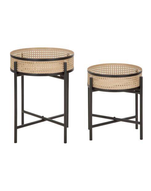 2 mehrfarbige Fuji-Beistelltische