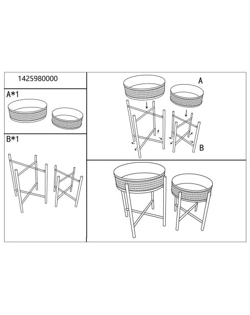 2 Tables d'appoint Fuji multicolores