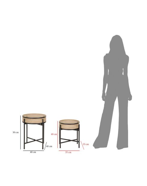 2 mehrfarbige Fuji-Beistelltische