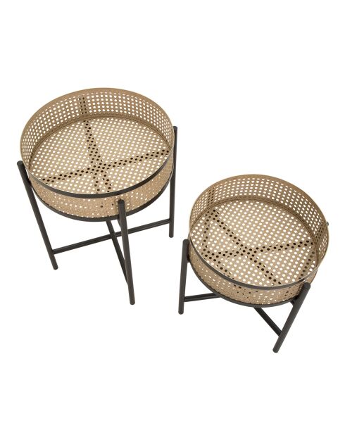 2 mehrfarbige Fuji-Beistelltische