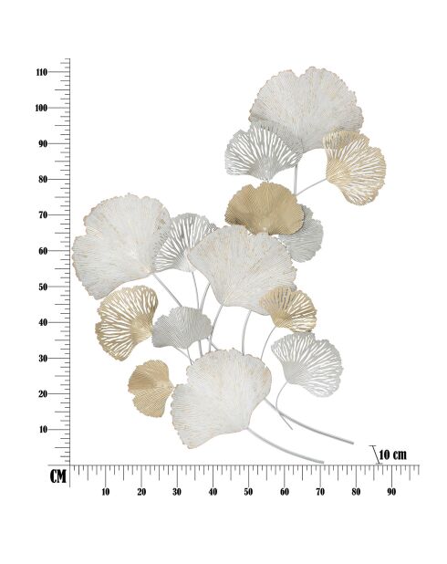 Decoración de pared multicolor sedosa - 85,5 x 10 x 113 cm