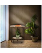 Table basse Arex noir/marron - D.48x54.5 cm