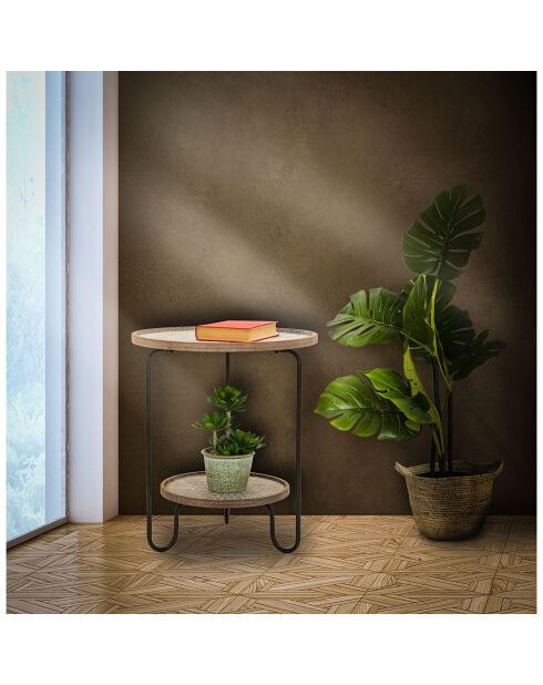 Table basse Arex noir/marron - D.48x54.5 cm