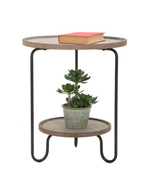 Table basse Arex noir/marron - D.48x54.5 cm
