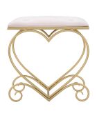 Tabouret Heart Rosa blanc/doré - 50x37.5x51.5 cm