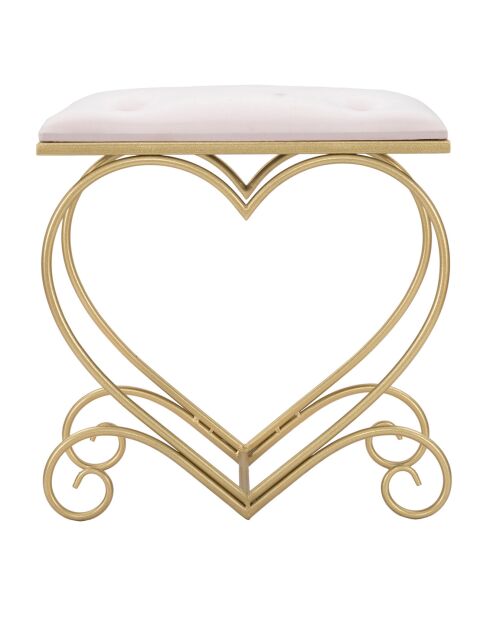 Krukje Heart Rosa wit/goud - 50x37,5x51,5 cm