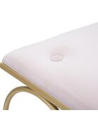 Tabouret Heart Rosa blanc/doré - 50x37.5x51.5 cm
