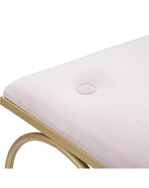 Tabouret Heart Rosa blanc/doré - 50x37.5x51.5 cm