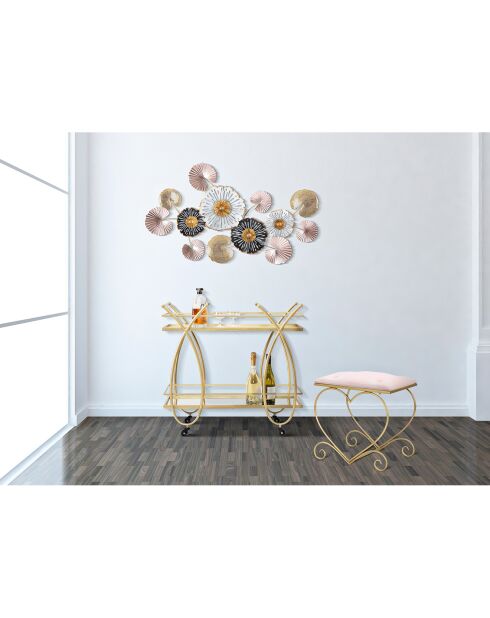 Krukje Heart Rosa wit/goud - 50x37,5x51,5 cm