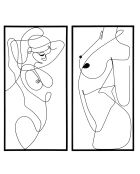 2 Tableaux décoratifs Body noirs - 50x1x100 cm