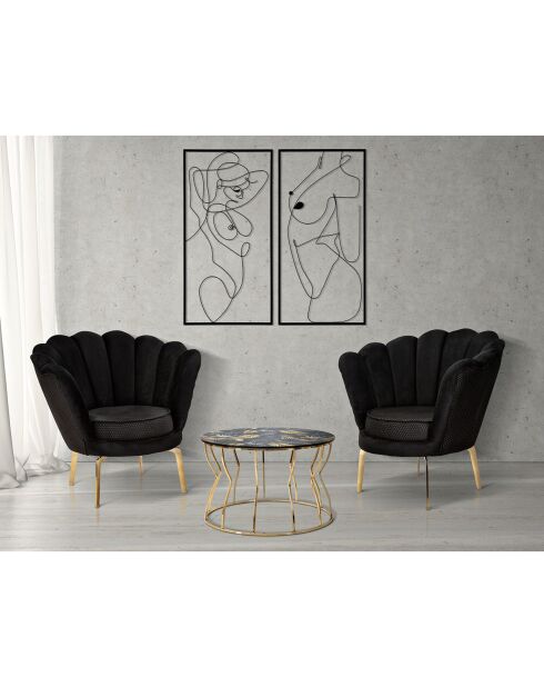 2 Tableaux décoratifs Body noirs - 50x1x100 cm