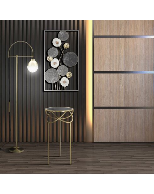 Table d'appoint Ring noir/doré - D.40x80  cm