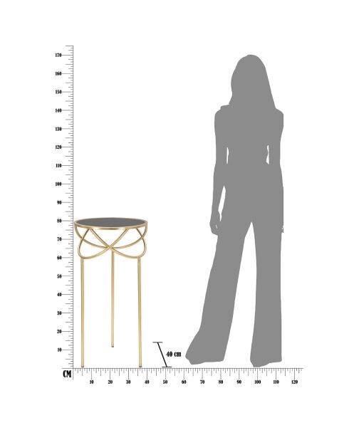 Table d'appoint Ring noir/doré - D.40x80  cm