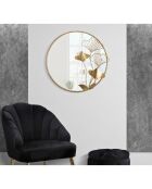 Miroir mural Flower doré - 75x3.5x72 cm