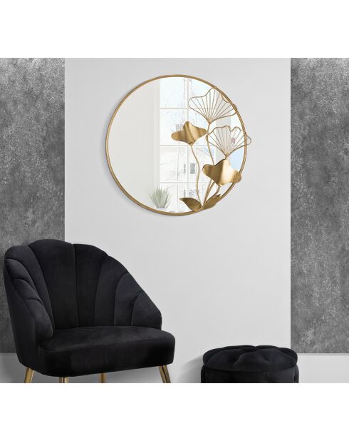 Miroir mural Flower doré - 75x3.5x72 cm
