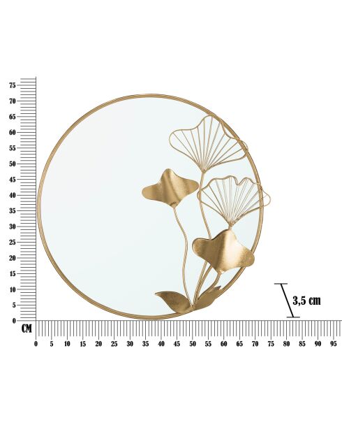Miroir mural Flower doré - 75x3.5x72 cm
