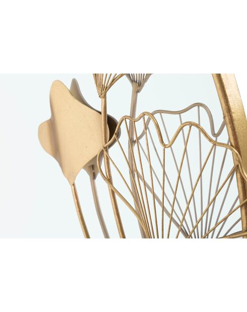 Miroir mural Flower doré - 75x3.5x72 cm