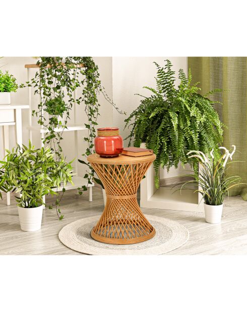 Table d'appoint Rattan naturel - D.48x56 cm