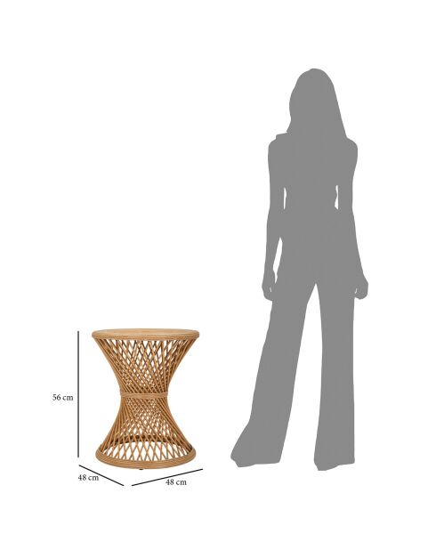 Table d'appoint Rattan naturel - D.48x56 cm